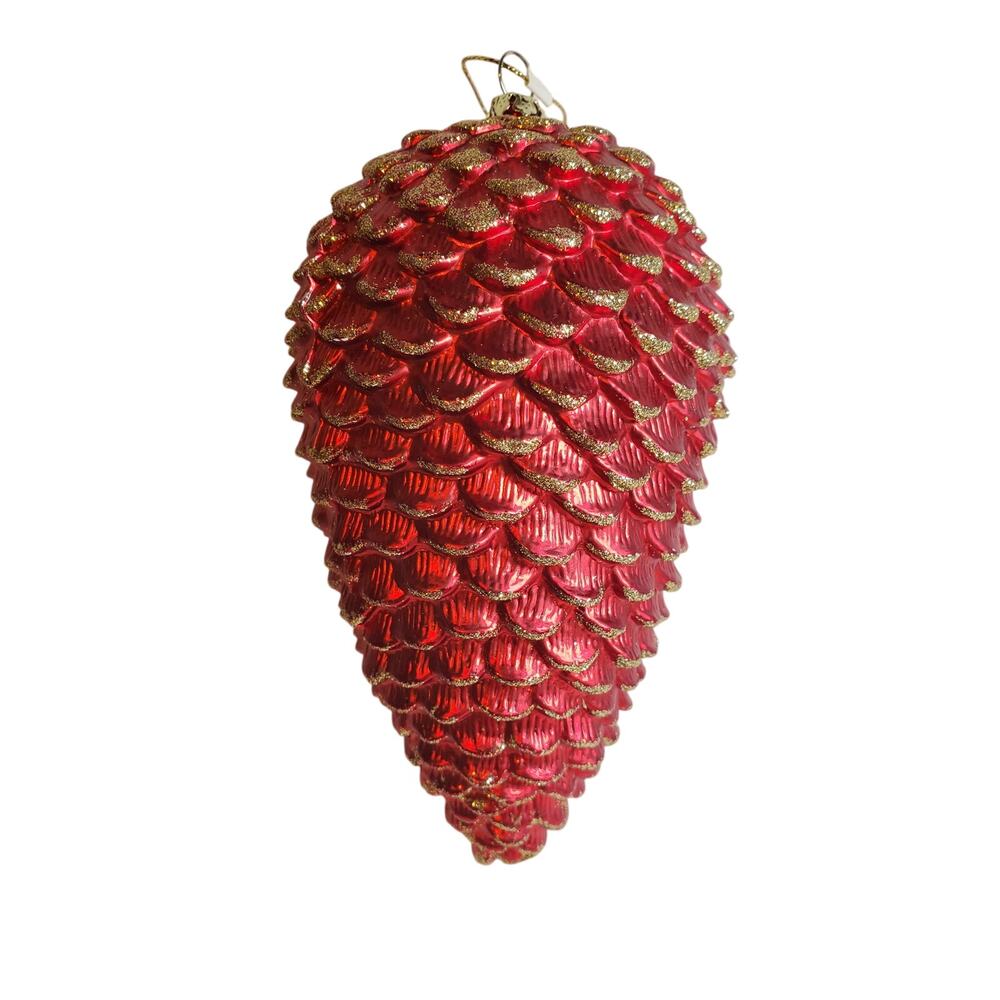 Ornament - Pine Cone - Red - 6"